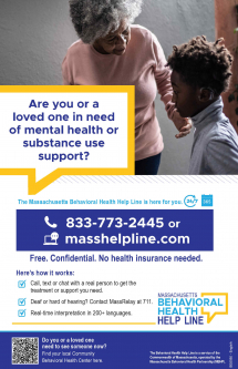 Behavioral Health Helpline Poster - Deaf or Hard of Hearing