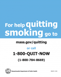 For Help Quitting Smoking Large Self-Adhesive Sign - FOR BOARDS OF HEALTH & TOBACCO RETAILERS ONLY