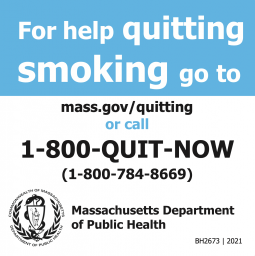 For Help Quitting Smoking Small Self-Adhesive Sign - FOR BOARDS OF HEALTH & TOBACCO RETAILERS ONLY