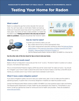 Testing Your Home for Radon Fact Sheet