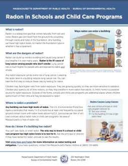 Radon in Schools and Child Care Programs Fact Sheet