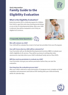 Early Intervention Family Guide to the Eligibility Evaluation - English