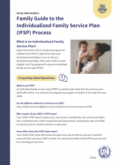 Early Intervention Family Guide to the Individualized Family Service Plan (IFSP) Process - English