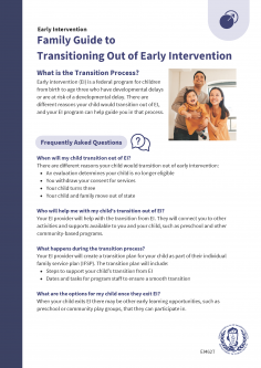Family Guide to Transitioning Out of Early Intervention - English