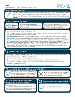 Shot Information Sheet - Multiple Languages