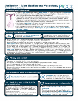 Sterilization Information Sheet - Multiple Languages