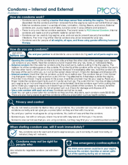 PICCK - Condoms Information Sheet