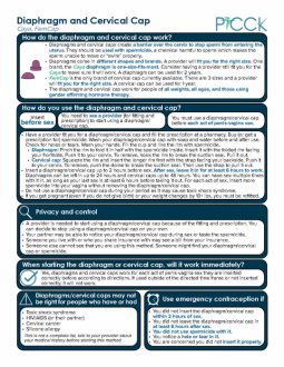 PICCK - Diaphragm and Cervical Cap Information Sheet