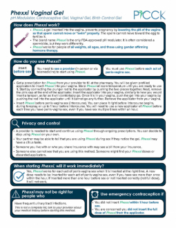 PICCK - Phexxi Information Sheet - Multiple Languages