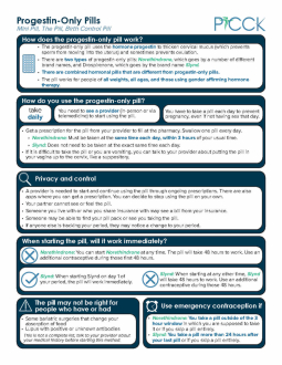 PICCK - Progestin Pills Information Sheet - Multiple Languages