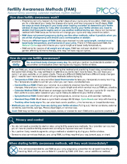 Fertility Awareness Methods Information Sheet