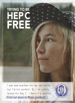 Trying to be Hep C Free Poster (Woman with hat)