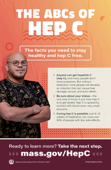 ABCs of Hep C Poster - ( bald man with glasses)