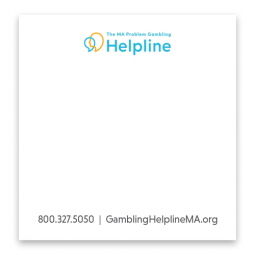 MA Problem Gambling Helpline Notepad