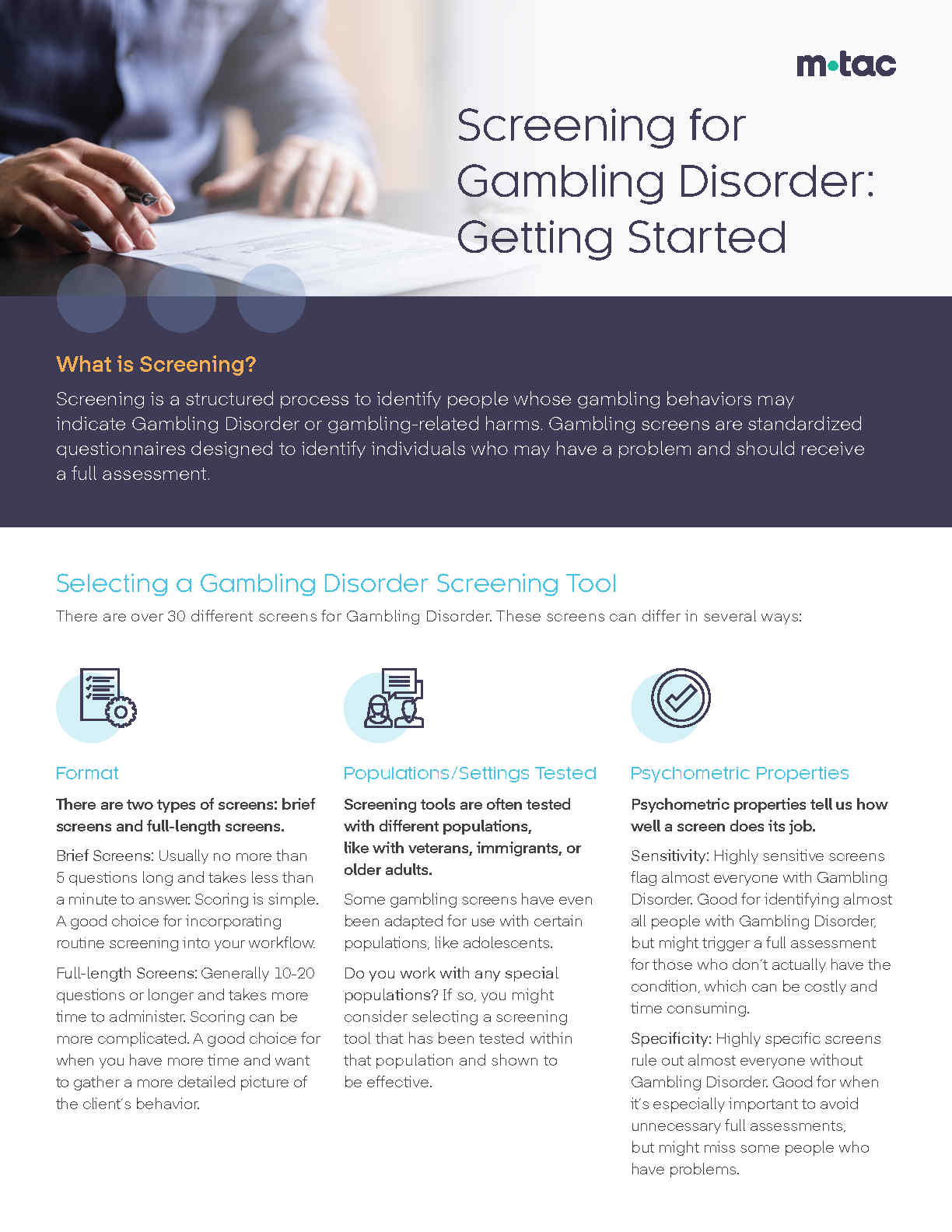 Screening for Gambling Disorder: Getting Started: Massachusetts Health ...