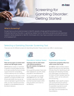 Screening for Gambling Disorder: Getting Started