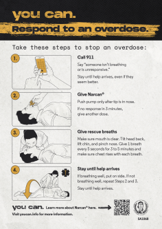 Stop an Overdose with Narcan Magnet - Multiple Languages