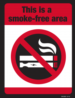 This is a Smoke-Free Area Sign - English