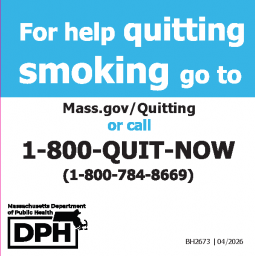 For Help Quitting Smoking Small Self-Adhesive Sign - FOR BOARDS OF HEALTH & TOBACCO RETAILERS ONLY -