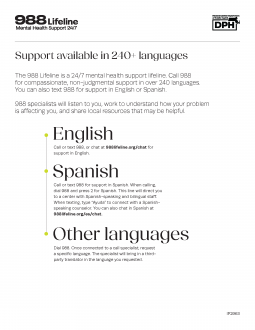 988 Lifeline Translation Services - Multiple Languages