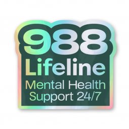 988 Lifeline Holographic Sticker - English