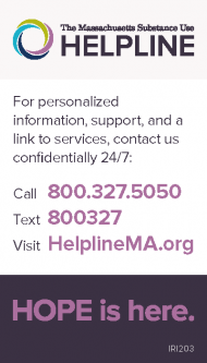MA Substance Use Helpline Wallet Card - English/Spanish