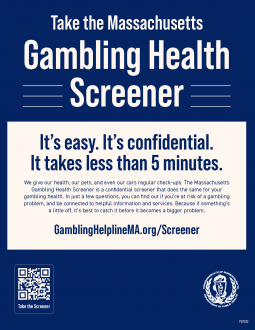 Massachusetts Gambling Health Screener Flyer - Multiple Languages