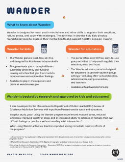 Wander Fact Sheet - Print Version