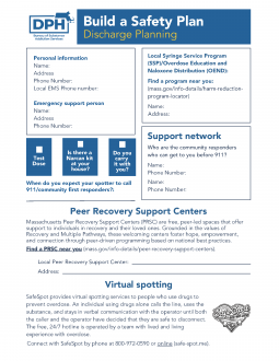 Build a Safety Plan: Discharge Safety Planning - English