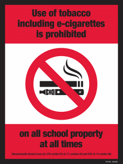 Use Of Tobacco Is Prohibited On All School Property At All Times - 18 x 24 Metal Sign - FOR BOH ONLY