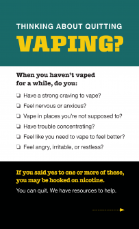 Thinking about Quitting Vaping Card - English