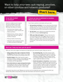 Help Your Teen Quit Vaping Flyer - Multiple Languages
