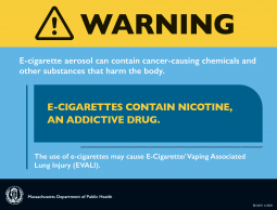 E-Cigarette Health Warning Sign - FOR BOARDS OF HEALTH & TOBACCO RETAILERS ONLY