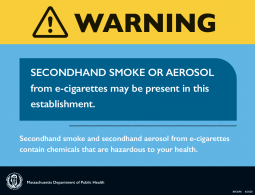 Secondhand Smoke/Aerosol May be Present Sign - FOR BOARDS OF HEALTH & TOBACCO RETAILERS ONLY