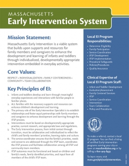 Early Intervention Mission Statement and Key Principles Fact Sheet