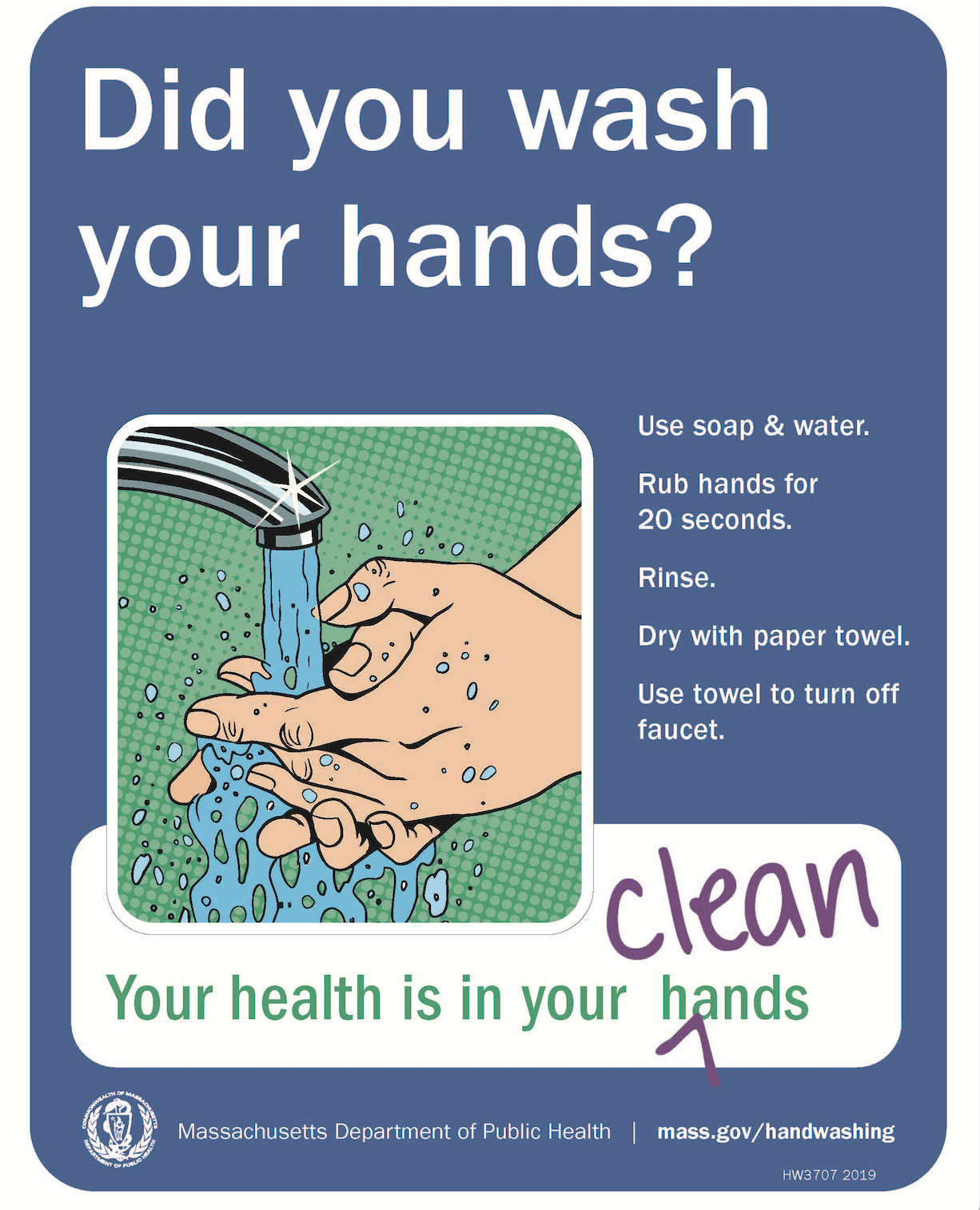 Did You Wash Your Hands? Poster: Massachusetts Health Promotion ...