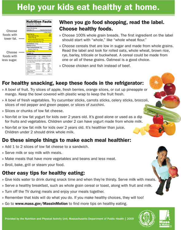 Kids Eat Healthy Machusetts Health Promotion Clearinghouse