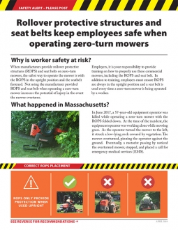 ROPS Safety When Operating Zero-turn Mowers Fact Sheet - Multiple Languages