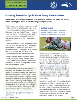 Opioid Misuse Prevention: Student Athletes Fact Sheet Packet