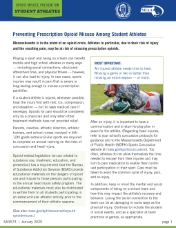 Preventing Prescription Opioid Misuse Among Student Athletes Fact Sheet