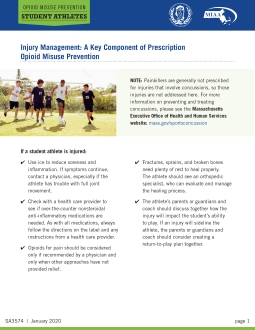 Injury Management: A Key Component of Prescription Opioid Misuse Prevention Fact Sheet