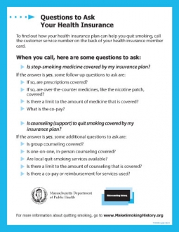 Cessation Insert - Questions to Ask Your Insurance - Flyer